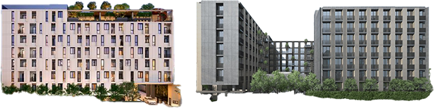 ヘッダーの飾り（建物画像右側